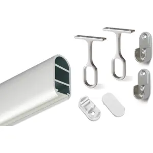 Perfil de aluminio para armario de ropa para tira de LED con difusor opaco - 2 metros