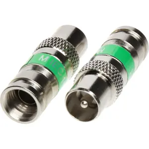 Ficha de antena IEC (TV) de compressão macho p/ cabo RG6 / RG59
