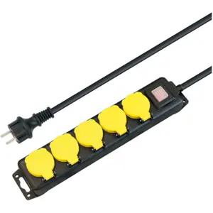 Bloque de 5 tomas para exterior con interruptor IP44 - 1.5m