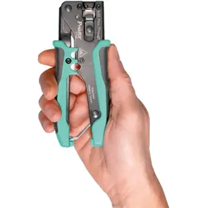 Alicate para cravar fichas RJ45 de tecnologia passante