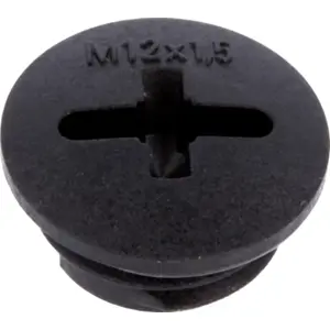 Tampão M12 c/ O-Ring para Bucins IP68 - preto