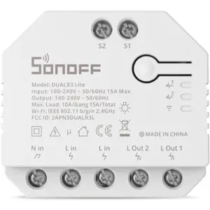 Interruptor Inteligente Wi-Fi de Relé Duplo c/ controlo de estores elétricos