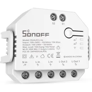 Interruptor Inteligente Wi-Fi de Relé Duplo c/ controlo de estores elétricos