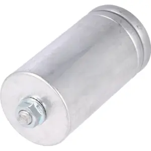 Condensador metálico para motor 30uF 450V Ø45x88mm - c/ terminais 6.3mm e parafuso M8
