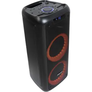 Coluna portátil Karaoke 100W c/ bluetooth FM/USB/microSD + comando