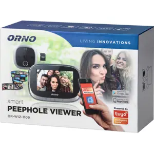 Videoporteiro WiFi (olho mágico) com display de 4.3'', gravação e campainha (compatível c/ Tuya)