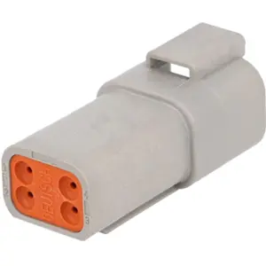 Ficha DT 4 pinos macho Size 16 (0.75..2mm²) gris