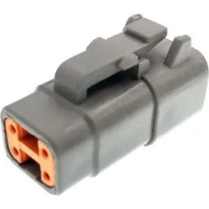 Ficha DTM 4 pinos fêmea Size 20 (0.5..1.5mm²) cinza
