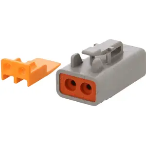 Ficha DTP 2 pinos fêmea Size 12 (2..4mm²) cinza