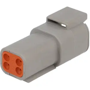 Ficha DTM 4 pinos macho Size 20 (0.5..1.5mm²) cinza
