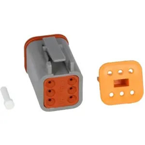 Ficha DT 6 pinos fêmea Size 16 (0.75..2mm²) cinza
