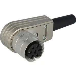Ficha DIN 7P Fêmea roscada 90º metal IP40