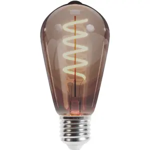 Lâmpada LED tipo filamento E27 ST64 230V 4W 2000K (branco quente) 250lm - Vidro Fumado