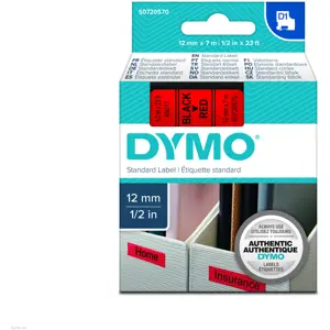 Fita de etiquetar D1 45017 [Preto sobre Vermelho] - 12mm x 7m