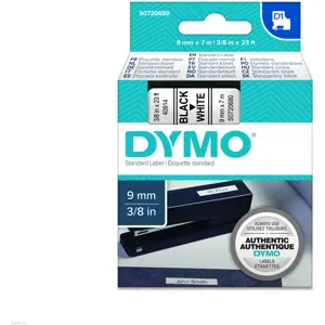 Fita de etiquetar D1 40913 / 41913 [Preto sobre Branco] - 9mm x 7m