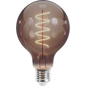 Lâmpada LED tipo filamento E27 G95 230V 4W 2000K (branco quente) 250lm - Vidro Fumado