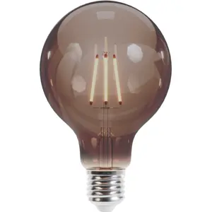 Lâmpada LED tipo filamento E27 G95 230V 4W 2000K (branco quente) 400lm - Vidro Fumado