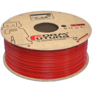 Rolo de filamento de impressão 3D em rPET (reciclado) de 1.75mm - Vermelho - 1Kg