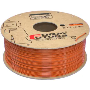 Rolo de filamento de impressão 3D em rPET (reciclado) de 1.75mm - Laranja - 1Kg