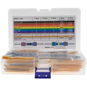 Conjunto de 525 resistências 1/4W 1% de filme metálico (0 - 1MOhm)