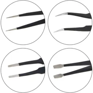 Conjunto c/ estojo de 10 pinças ESD + espátula