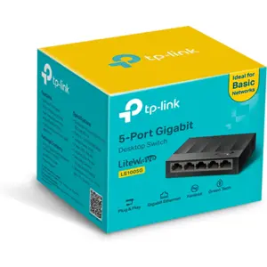 Switch 5P Gigabit 10/100/1000Mbps Caixa de Plástico