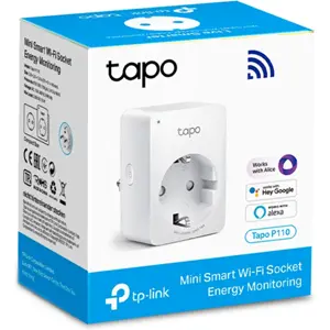 Mini Tomada Inteligente Wi-Fi com Monitorização Consumo de Energia - 3680W 16A