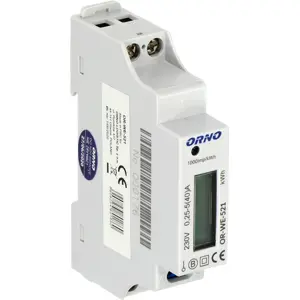 Medidor digital de consumo para calha DIN 40A c/ saída de pulso S0 (1600 imp/kWh)