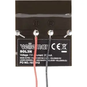 Painel fotovoltaico policristalino 1.0V 0.2A 0.20W - 46x40mm