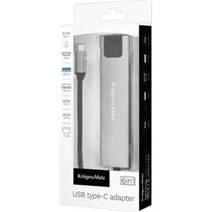 Adaptador/conversor multiport USB-C macho -> HDMI + 2xUSB3.0 + 2xUSB-C + RJ45