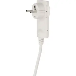 Cabo de alimentação (PVC) c/ ficha Schuko 90º extra-plana - 3x1.0mm² - Branco - 1.5m