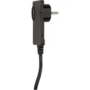 Cabo de alimentação (PVC) c/ ficha Schuko 90º extra-plana - 3x1.5mm² - Preto - 1.5m