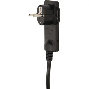 Cabo de alimentação (PVC) c/ ficha Schuko 90º extra-plana - 3x1.5mm² - Preto - 1.5m