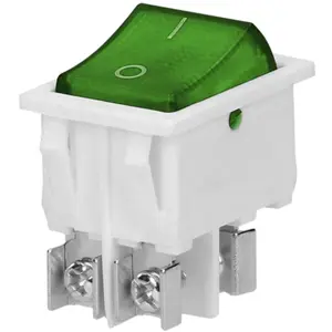 Interruptor basculante 2 posições estáveis - ON-OFF - 230VAC 16A (ligação parafuso) - branco - luminoso verde