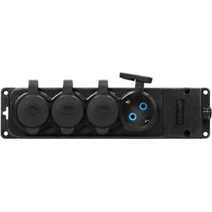 Bloco de 4 tomadas de serviço ultra-resistente com tampa p/ exterior IP44