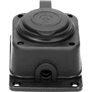 Bloco de 1 tomada de serviço ultra-resistente com tampa p/ exterior IP44