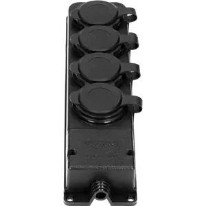Bloco de 4 tomadas de serviço ultra-resistente com tampa p/ exterior IP44