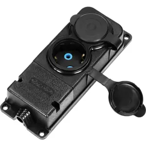 Bloco de 2 tomadas de serviço ultra-resistente com tampa p/ exterior IP44