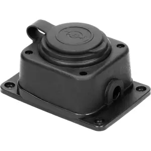 Bloco de 1 tomada de serviço ultra-resistente com tampa p/ exterior IP44