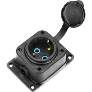Bloco de 1 tomada de serviço ultra-resistente com tampa p/ exterior IP44