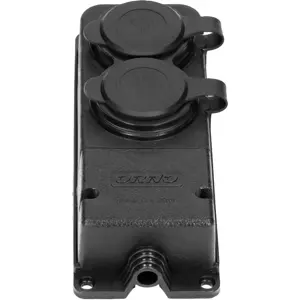 Bloco de 2 tomadas de serviço ultra-resistente com tampa p/ exterior IP44