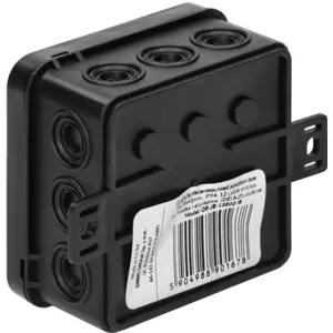 Caixa de derivação estanque 75x75x41mm IP54 - preto
