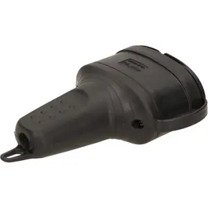 Ficha dupla schuko fêmea 250VAC 16A borracha preta c/ tampa IP44
