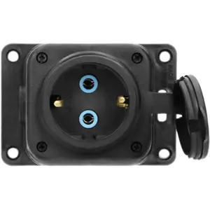 Bloco de 1 tomada de serviço ultra-resistente com tampa p/ exterior IP44