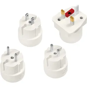 Kit de adaptadores de viaje Schuko (tipo F) ➝ Universal (sin tierra)