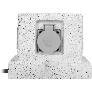 Bloque de tomas 4x Schuko de jardín tipo piedra con cable de 3m