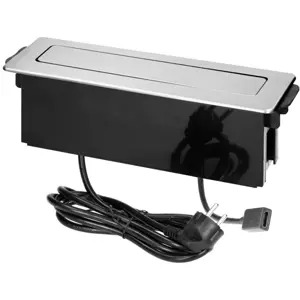 Bloco de tomadas de encastrar Pop-Up 2x Schuko + 2xUSB + 1xHDMI - cabo de 2.0m - Inox
