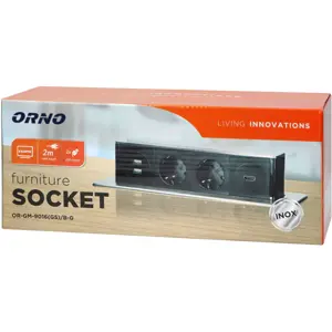 Bloco de tomadas de encastrar Pop-Up 2x Schuko + 2xUSB + 1xHDMI - cabo de 2.0m - Inox