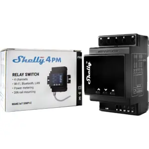 Módulo para calha DIN c/ 4 relés para automação WiFi/BT/LAN - 110/240VAC 4x16A