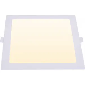 Downlight LED quadrado 230VAC 12W 1200lm 3000K 175x175mm (150x150mm) - com driver